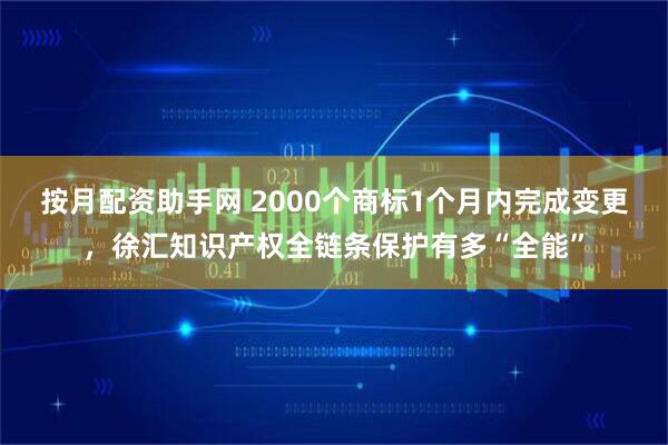 按月配资助手网 2000个商标1个月内完成变更，徐汇知识产权全链条保护有多“全能”